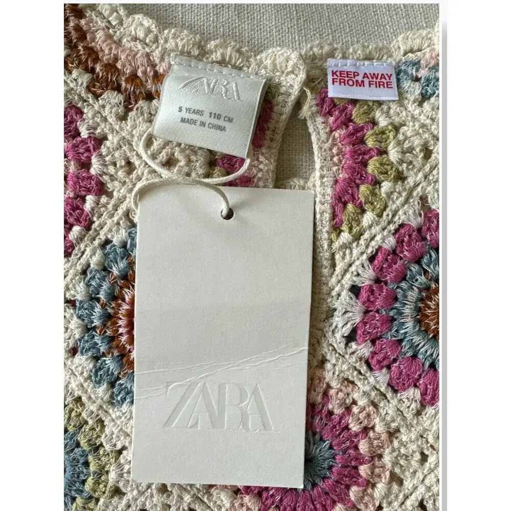 Zara Crochet Knit Dress Size 5 Years ( 110cm), Multicolored